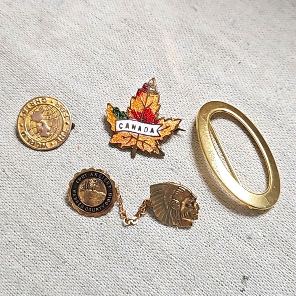 Vintage Antique Religous Pin Lot 6 Native American Religous Tourist